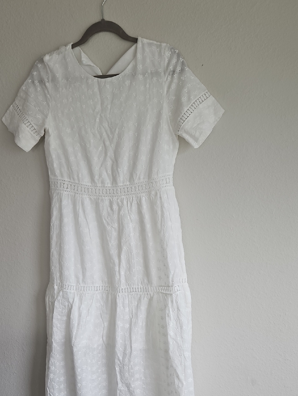 Petallush White Eyelet Dress with Lace Detail